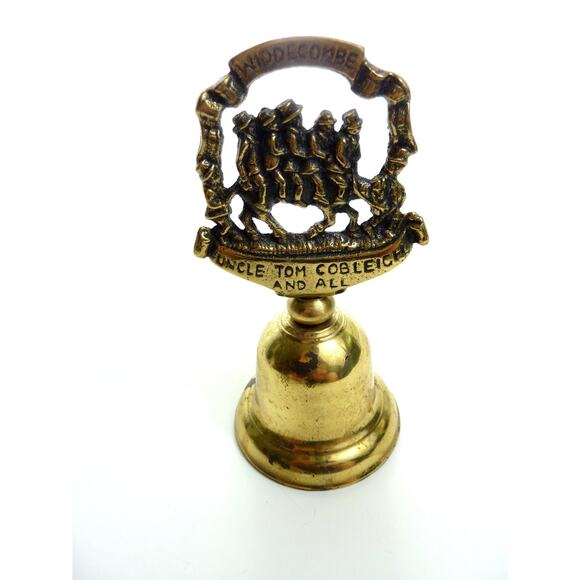 Vintage Brass Bell Widdecombe Fair Uncle Tom Cobleich and All on the Mare - Picture 1 of 5
